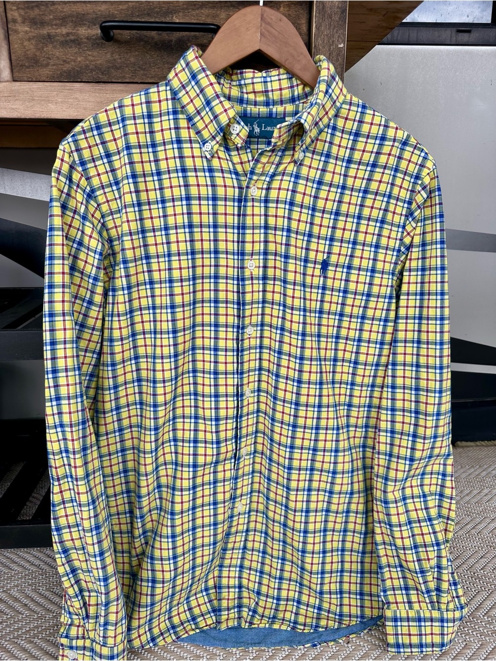 Ralph Lauren Yellow Plaid Button-Down Shirt